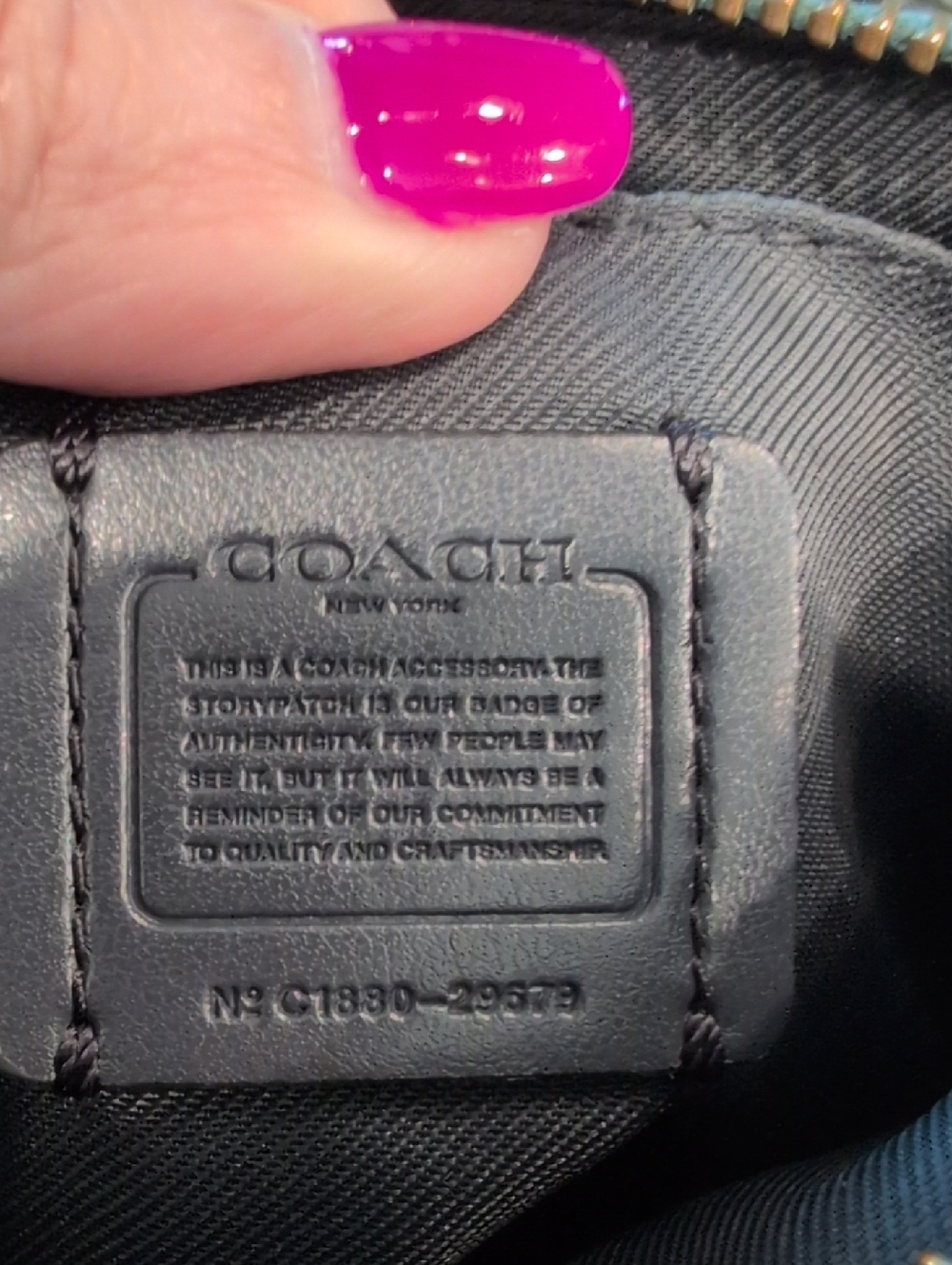 Coach RARE Blue Crossgrain Leather Crossbody Heart Appliqués w/Gunmetal Hardware - Picture 5 of 13